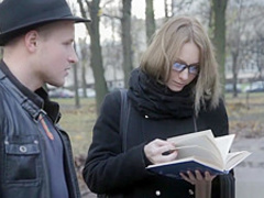 Teen Russian in glasses pleased well by big dick