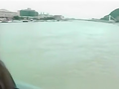 Young babe shows her tits in a public streets