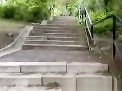 Young babe shows her tits in a public streets