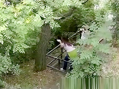 Young babe shows her tits in a public streets