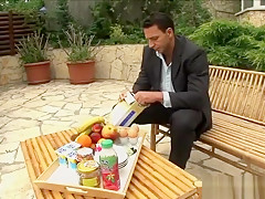 Home orgy with naughty maid