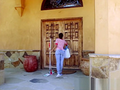 Stepson threesome with house maid & stepmom