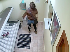 Hidden Cam Young Girl is Touching her Pussy in Solarium