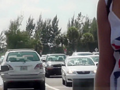 Stranded Teens - Dani Desire sucks cock in traffic