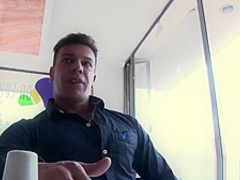 Latina in POV sucking big dick while rubbing her pussy