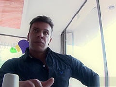 Latina in POV sucking big dick while rubbing her pussy