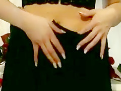 She couldn't wait! Self pleasuring in stockings