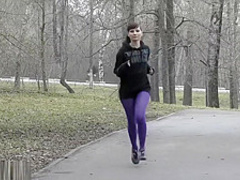 Jeny Smith training in her pantyhose