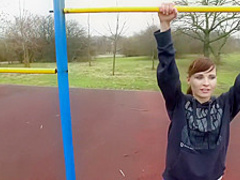 Jeny Smith training in her pantyhose