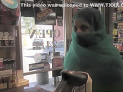 Pretty Pakistani babe visits the gloryhole for black cock