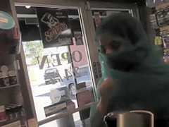 Pretty Pakistani babe visits the gloryhole for black cock