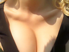 Euro babe Katarina Dubrova busts her tits out to play