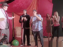 Busty babes squirting in threeway