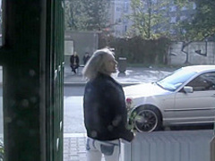 F-Sized tits mature gets fucked in flower store