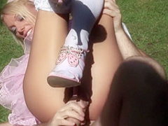 Fairy tale outdoor group sex