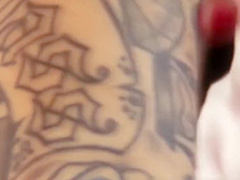 Big boob Karmen Karma takes a load on her puppies