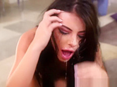 Alluring Adriana Chechik sucks a hard cock before a facial