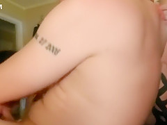 Inked and redhead suck cock threesome intro