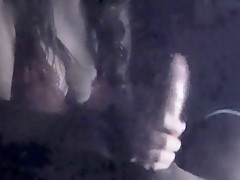 Step-brother gets first oiled up handjob from curvy sister