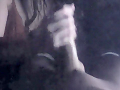 Step-brother gets first oiled up handjob from curvy sister