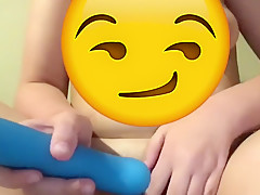 Teen uses vibrator on pussy