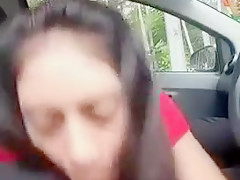 My little desi cousin Blow job in car Indian Pakistani