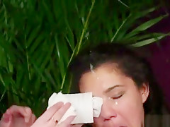 Spicy Hottie Gets Cum Load On Her Face Sucking All The Jizz4