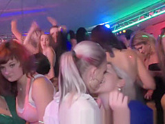 Party ladies getting sprayed with cum