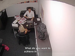 Blonde Model Sucks Agent for a Better Job