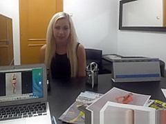 Blonde Model Sucks Agent for a Better Job