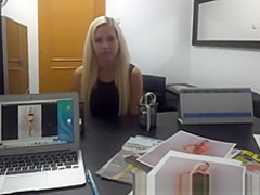 Blonde Model Sucks Agent for a Better Job