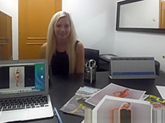 Blonde Model Sucks Agent for a Better Job