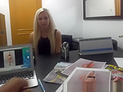 Blonde Model Sucks Agent for a Better Job