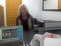 Blonde Model Sucks Agent for a Better Job
