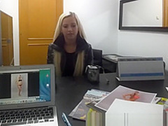 Blonde Model Sucks Agent for a Better Job