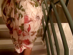 Big tit Asian MILF fucks behind the scenes