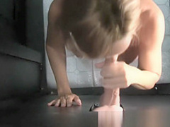 MILF Tabitha sucking strangers and swallowing cum POV