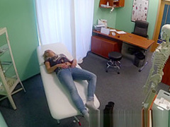 Dizzy young blonde takes a creampie