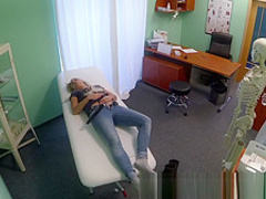 Dizzy young blonde takes a creampie