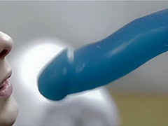 Busty Buffy sucking on big toy