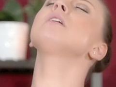 Honry teen Santa has her pussy filled with big meaty gift
