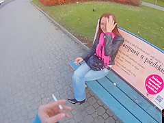 Pickedup beauty tastes jizz on spycam