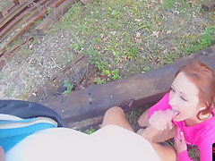 Pickedup beauty tastes jizz on spycam