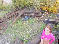 Pickedup beauty tastes jizz on spycam