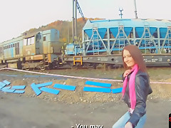 Pickedup beauty tastes jizz on spycam