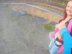 Pickedup beauty tastes jizz on spycam