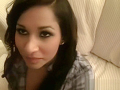 Hot brunette girlfriend sucks dick in homemade movie