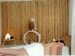 Young lesbians get oiled and wet before intense orgasm