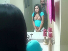 Hot girlfriend with huge tits sucks dick on camera