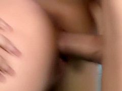 Horny shaved blonde wants it all from young stud